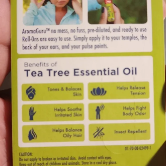Aroma Guru 100% natural ready to use roll on oils tea tree lavender musc…